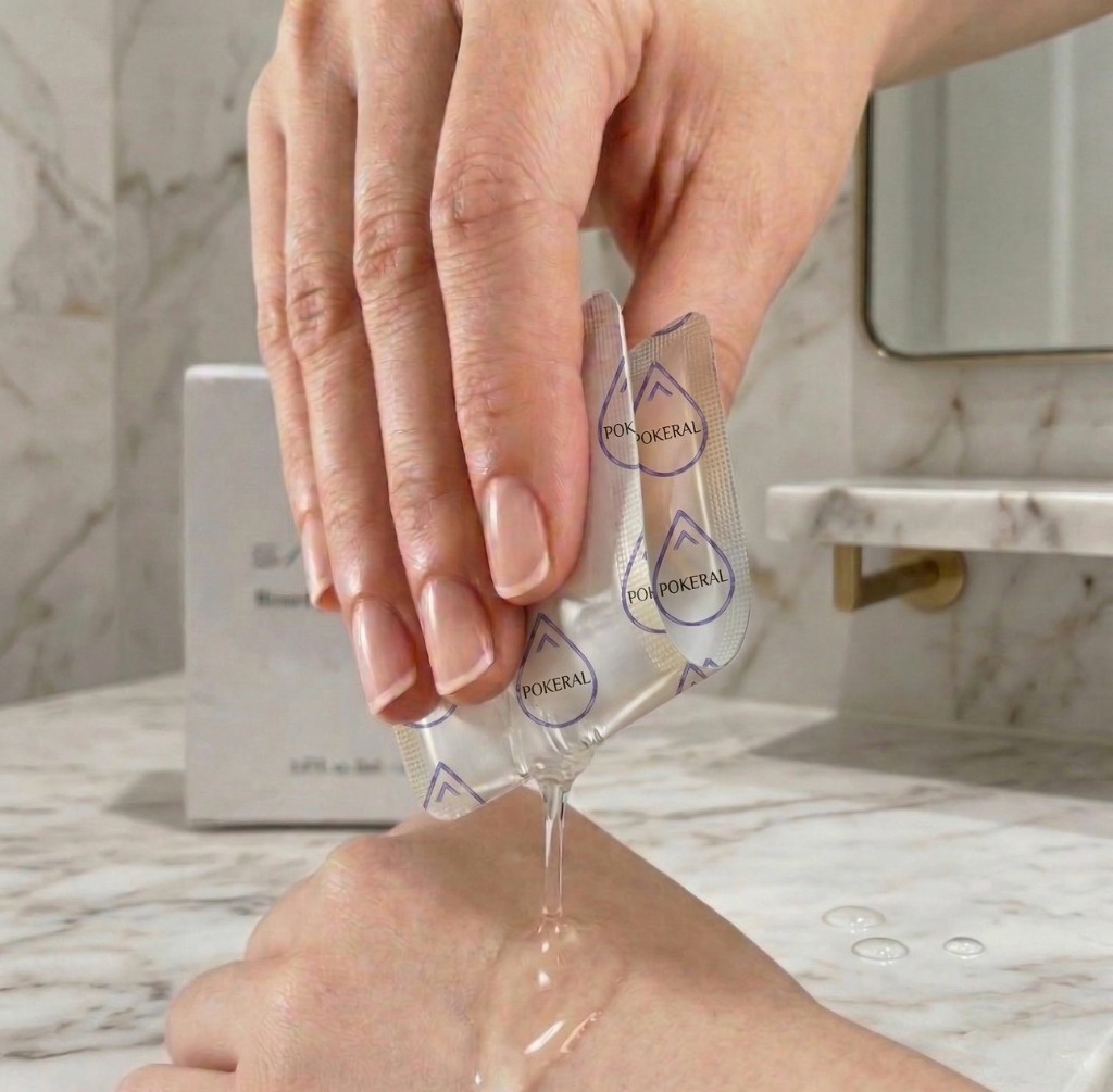 Pokeralのカードを折って手に出す様子